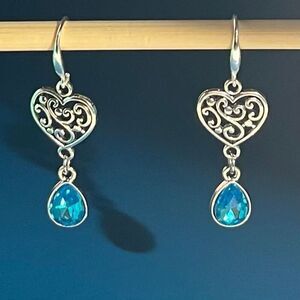 BAO  Ice Blue Teardrop & Hearts Dangles
